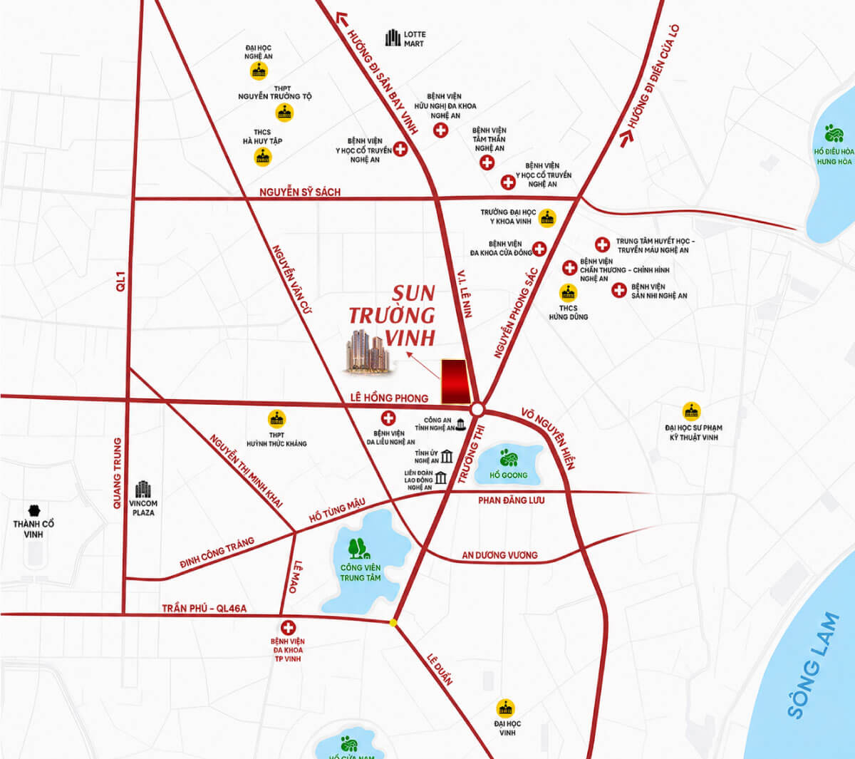 vị trí dự án sun glory residence vinh nghệ an